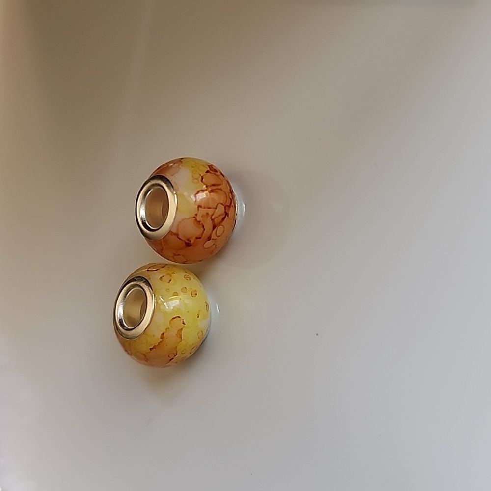 WATERCOLOR  Murano  Glass European Beads for Charm - Picture 2 of 5